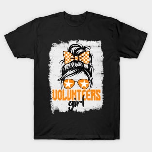 Vintage Volunteers Girl Messy Bun Retro Vols T-Shirt